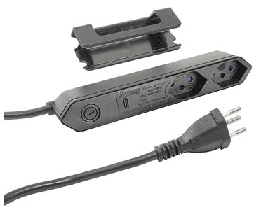 Steffen Steckdosenleiste IQ, 2 x T13 Steckdosen, 1 x USB-C PD (18W), 10 A, IP20, 1.5 m Kabel, in zwei Farben