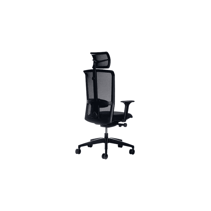 Chaise de bureau Interstuhl LX216 avec dossier en résille et accoudoirs 4D, noir