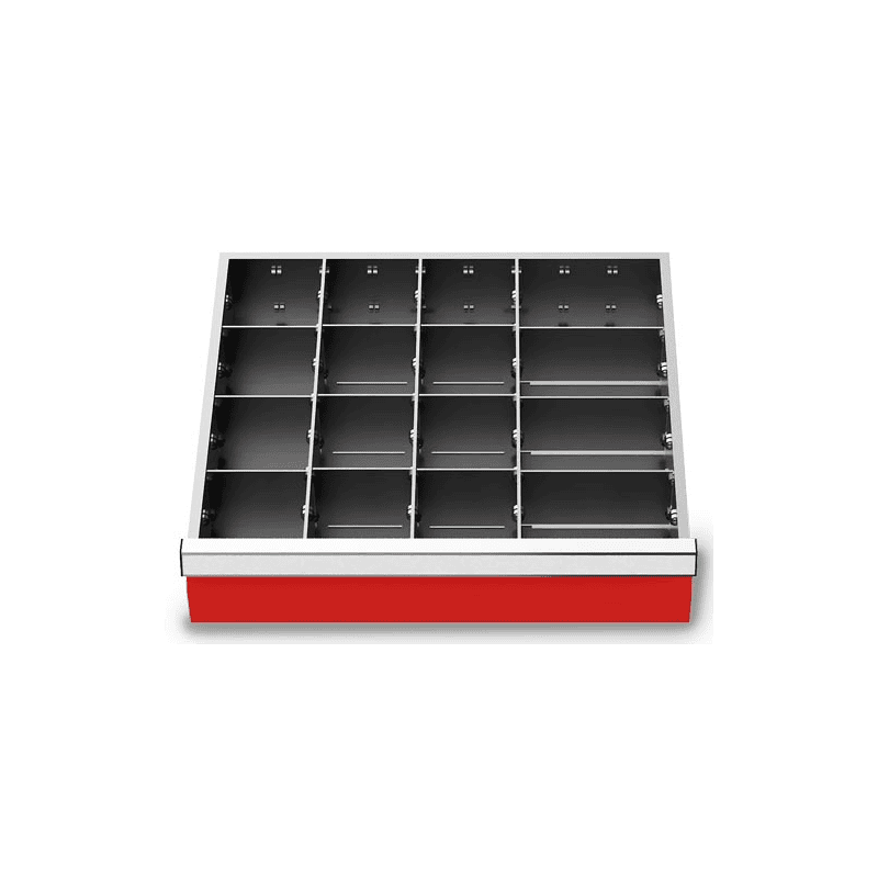Metalleinteilung Set 15-teilig, R 18-16, Schubladennutzmass 450 x 400 mm, in 4 Blendenhöhen