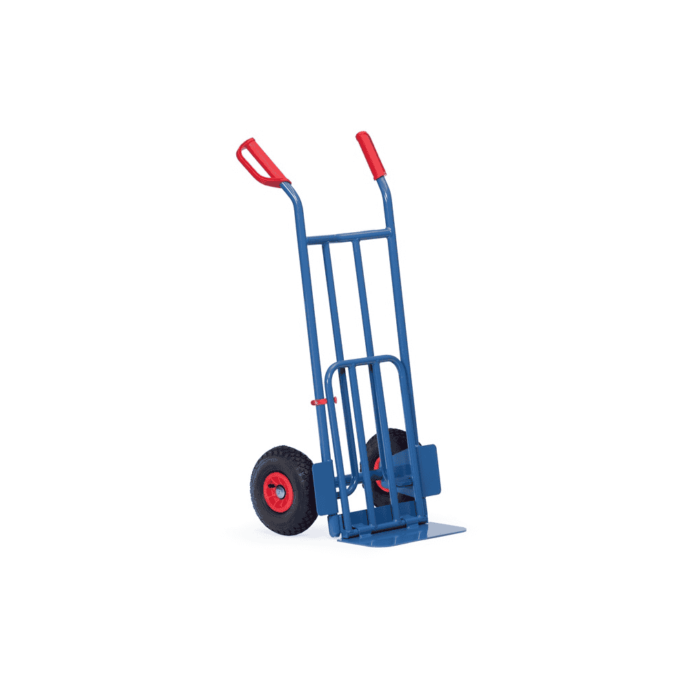 Fetra Paketkarre mit grosser Stahlrohr-Klappschaufel, Höhe 1150 mm, 250 kg Tragkraft