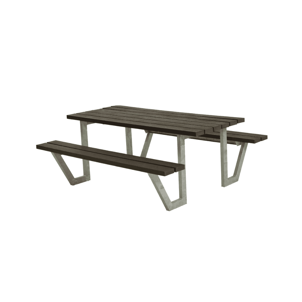 PLUS Ensemble de mobilier de jardin Wega, RePlast, noir, disponible en plusieurs modèles