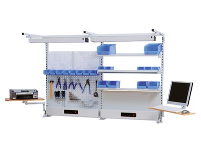 Bedrunka+Hirth Multi-Wand-Aufbau mit Energiekanal und Magnetwand, BxTxH 1250 x 750 x 1250 mm