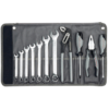 KRAFTWERK BASIC LINE Werkzeugtasche, 11-teilig, mit Ring-Maulschlüsseln, Schraubendrehern und Zangen