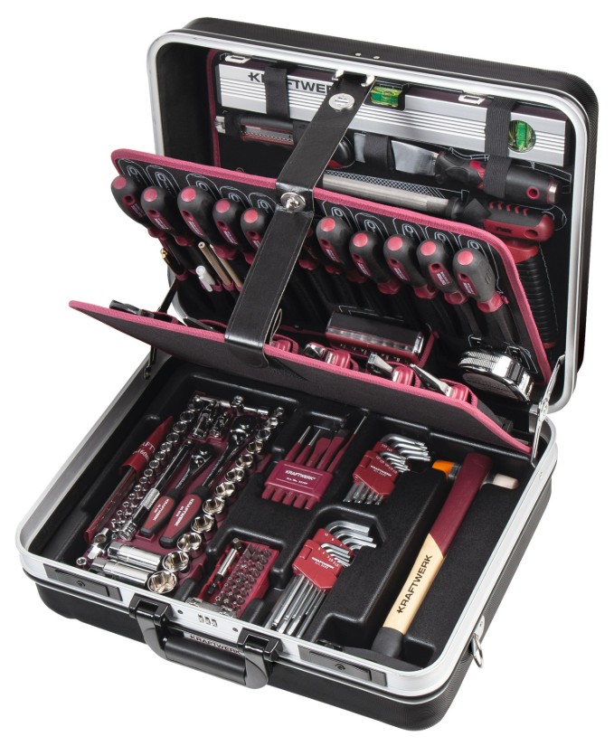 KRAFTWERK PRO LINE ABS Profi-Werkzeugkoffer P300, 186-teilig, 1/4" + 3/8", komplett-Werkzeugset