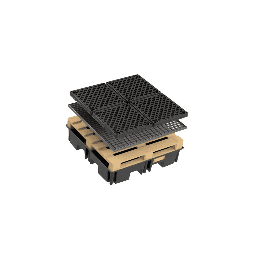 Bacs de rétention Palette-PE 220/4 RG pour 1 palette industrielle