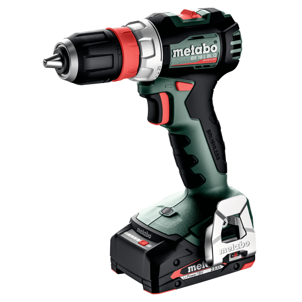 Metabo Akku-Bohrschrauber BS 18 L BL Q, 18 V, mit 2 x 2.0 Ah Li-POWER Akkus, Ladegerät SC 36 und metaBOX 145