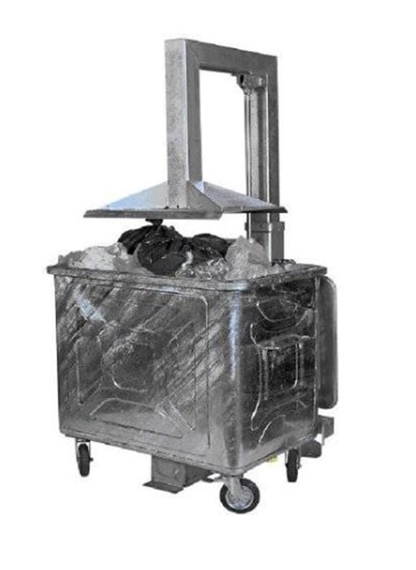 Containerpresse für 800 l Container, mit hohem Pressdruck