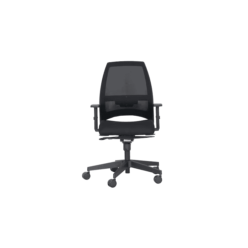 Chaise de bureau Nowy Styl Kenari Mesh avec dossier en résille, sans accoudoirs, noir
