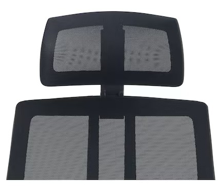 Appuie-tête pour chaise de bureau Pegasus avec dossier et accoudoirs en maille, noir