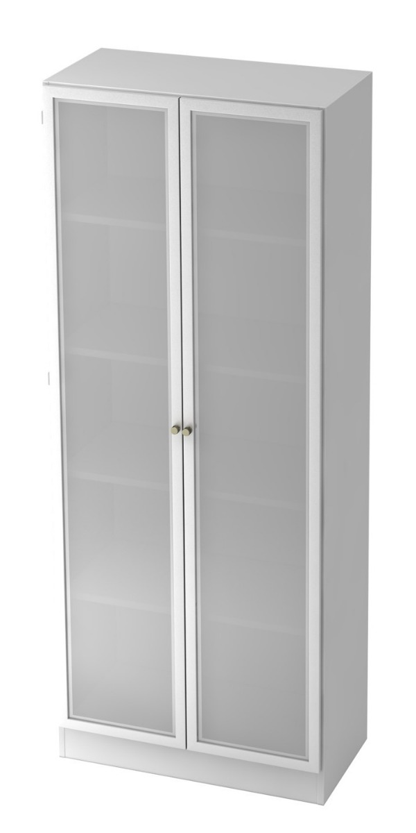 Aktenschrank Rhone mit Milchglastüren, 800 x 420 x 2004 mm, Rahmen silber, in diversen Farben