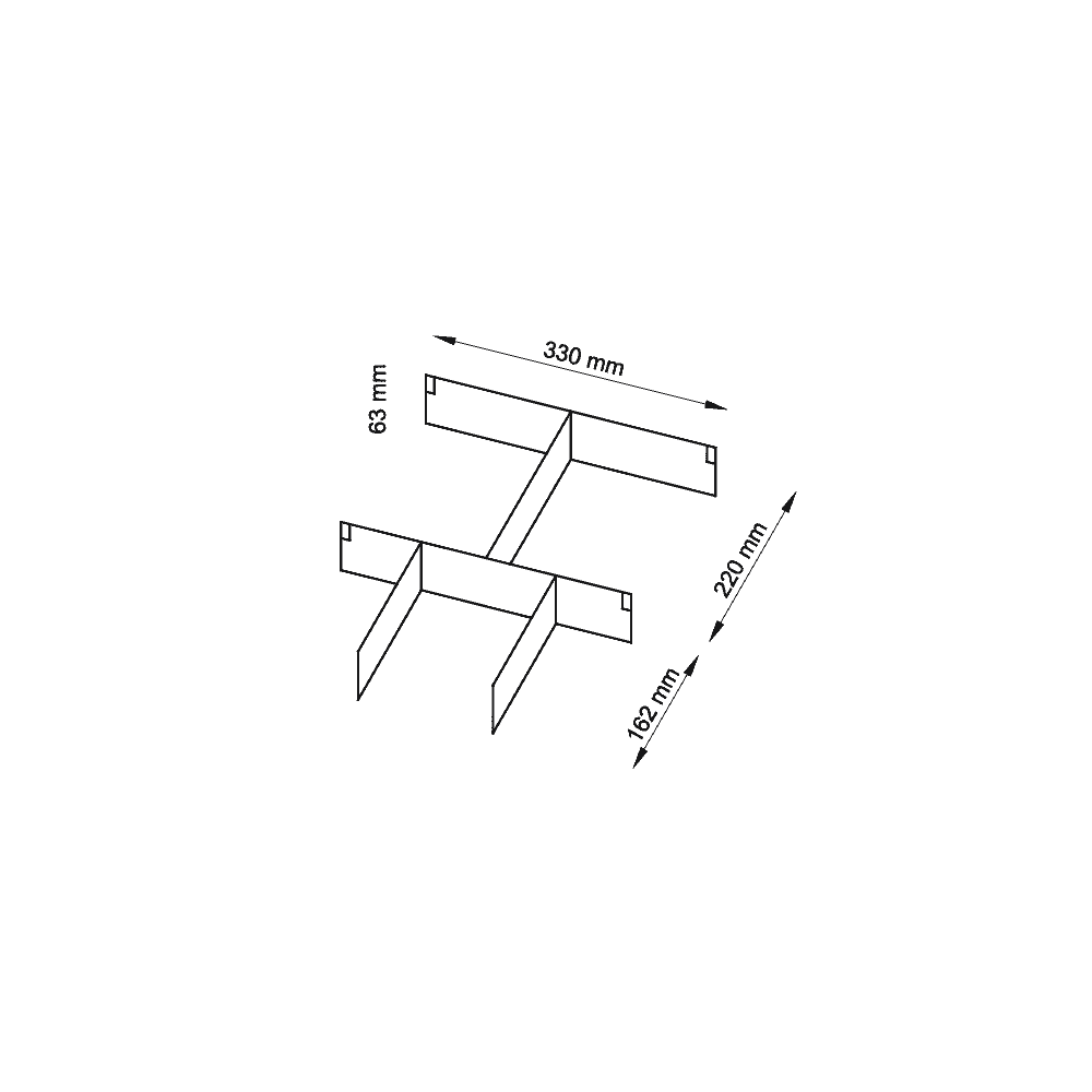Schubladentrenner für Rollcontainer, 2er-Set in grau