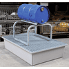 Supports galvanisés pour fûts de 60 l et 200 l, adaptés aux bacs de rétention en PRV, PE et acier