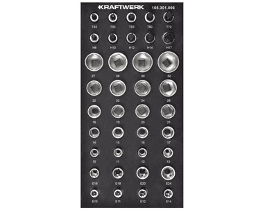 KRAFTWERK BASIC LINE EVA Steckschlüssel-Einlage 1/2", 200 x 400 mm, 38-teilig