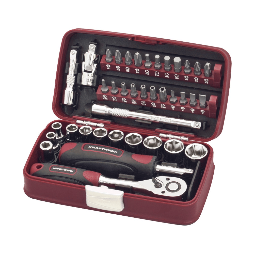 KRAFTWERK PRO LINE Steckschlüssel-Satz 1/4", 38-teilig, mit Umschaltknarre und Zubehör