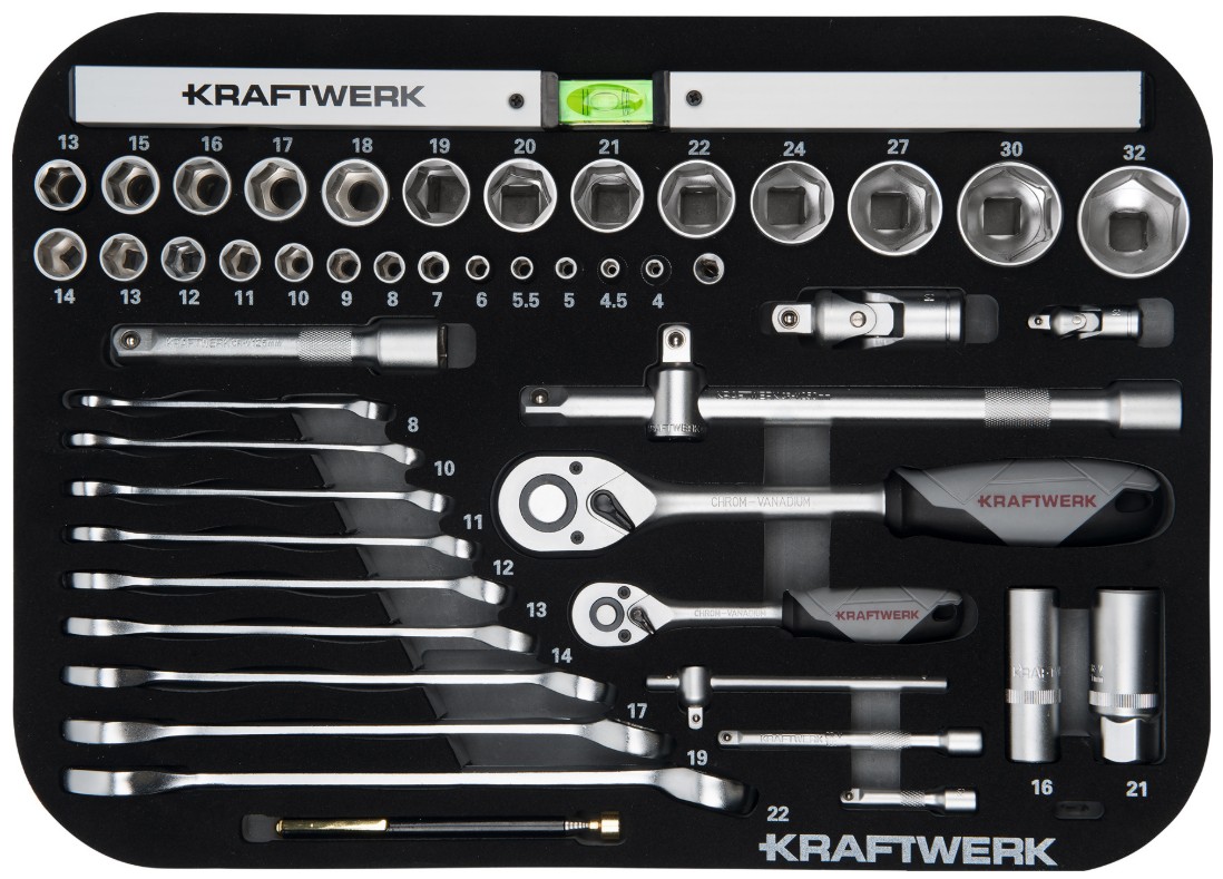 KRAFTWERK Werkzeugkoffer, BASIC ABS-Werkzeugkoffer B100 inkl. Werkzeug, 1/4" + 1/2", 170 teilig