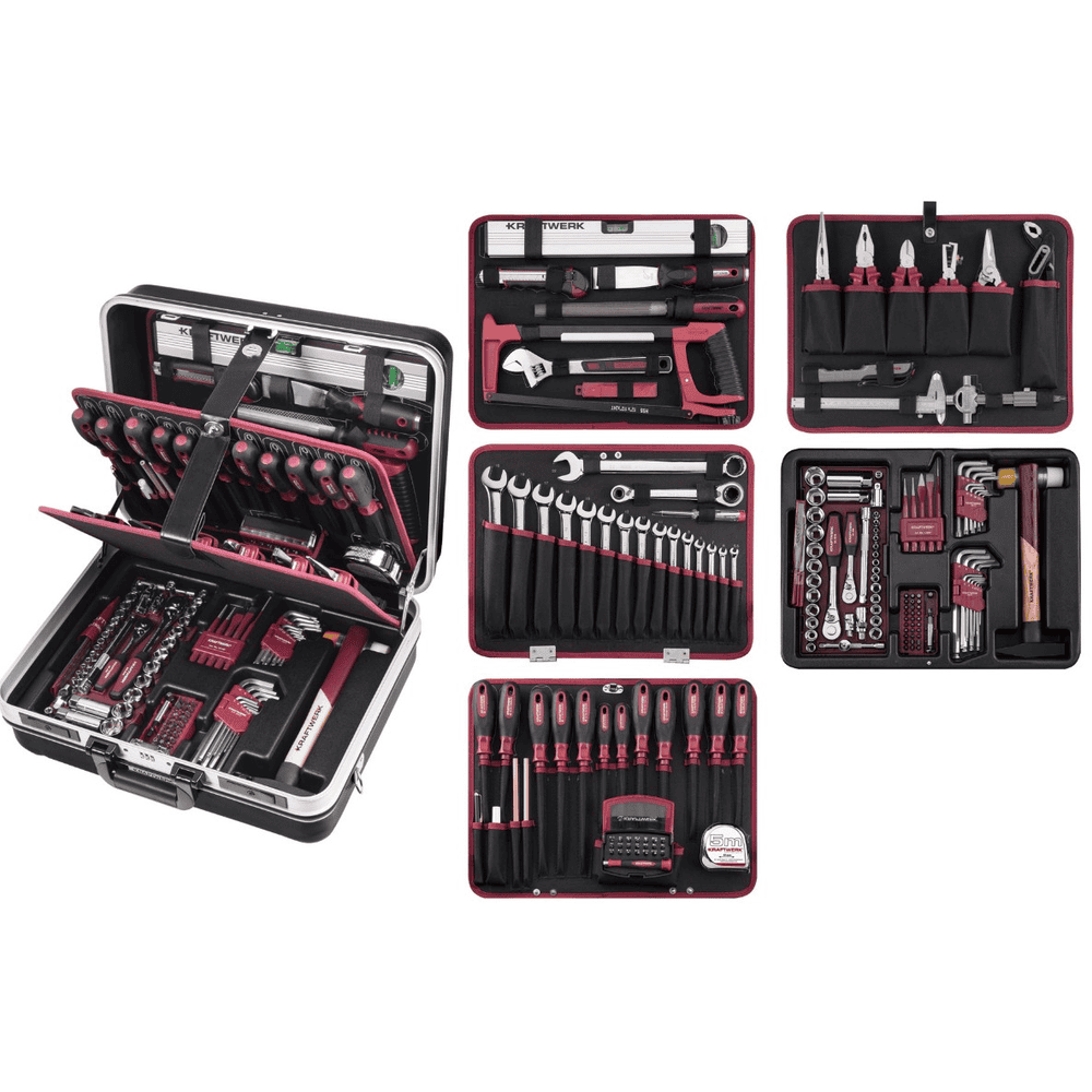 KRAFTWERK PRO LINE ABS Profi-Werkzeugkoffer P300, 186-teilig, 1/4" + 3/8", komplett-Werkzeugset