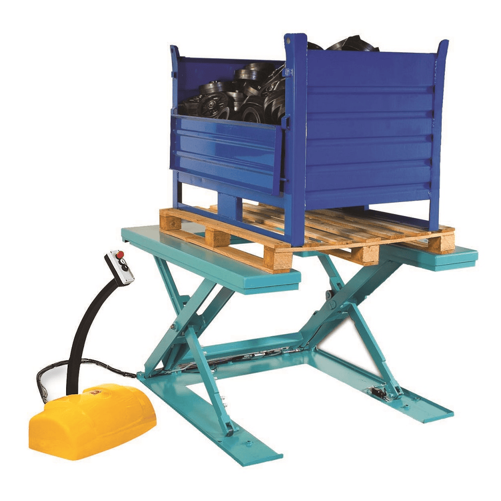 Table élévatrice plate A8.U avec plate-forme à profil en U, utilisable sans fosse, charge maximale 1000 kg