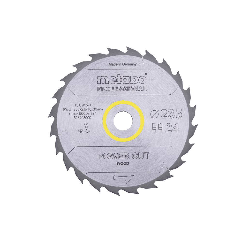 Metabo Kreissägeblatt "Power Cut Wood - Professional" 235 x 30 mm, Z24, WZ, 20°