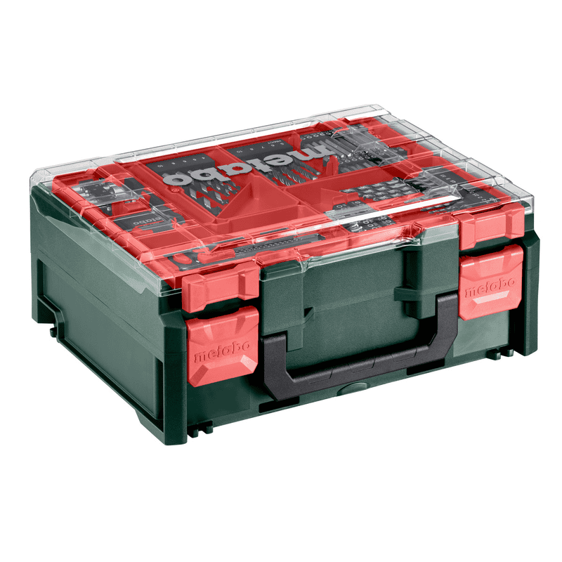 Metabo Akku-Schlagbohrschrauber-Set SB 18, mit 2x Li-Power Akkus (18 V / 2.0 Ah), Ladegerät SC 36 und mobiler Werkstatt