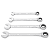KRAFTWERK Clickraft GearWrench Satz 10–13–17–19 mm aus Chrom-Vanadium, 4-teilig, 72-Zahn-Ratschenmechanismus