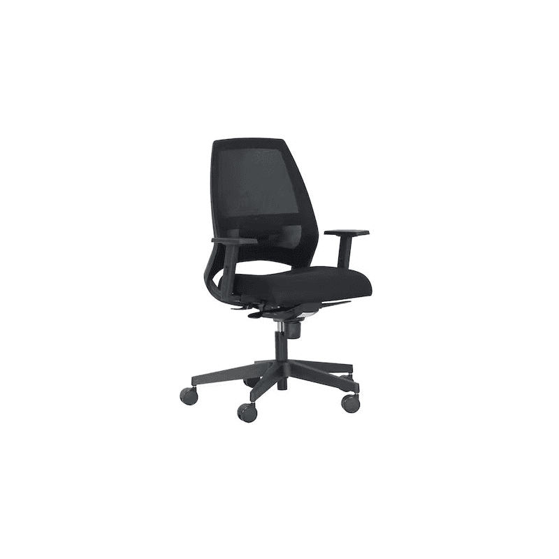 Chaise de bureau Nowy Styl Kenari Mesh avec dossier en résille, sans accoudoirs, noir