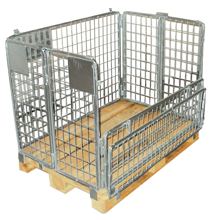 Gitteraufsatzrahmen AG1000 verzinkt mit abklappbarem Seitenteil, LxBxH 1200 × 800 × 800 mm