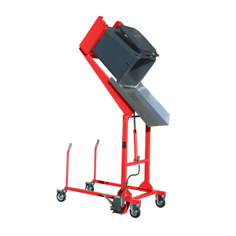 Chariot basculant pour poubelles avec pompe à pied, en diverses couleurs