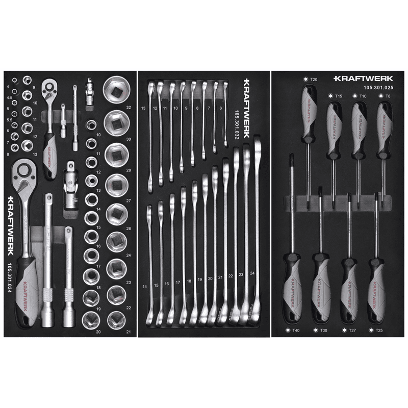 KRAFTWERK Chariot d'atelier LT700 BASIC avec 5 tiroirs, outils inclus, 173 pièces, L x P x H 719 x 474 x 1000 mm