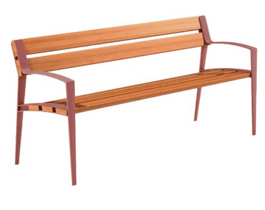 Banc public Minsk en fonte et bois, L x P x H 1800 x 570 x 800 mm, disponible en 4 couleurs