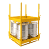 Stahlpalette für 4 x 200 L Fässer mit Atommüll, 1230 x 1230 x 1000 mm