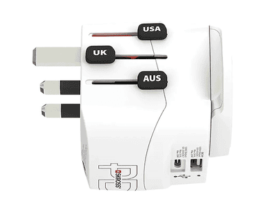 Steffen SKROSS Reiseadapter World - World, 3-polig, max. 7 A, weiss