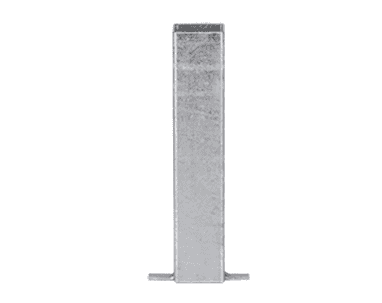 Bodenhülse aus Stahl, 160 x 80 x 400 mm, verzinkt, eckig, Zubehör