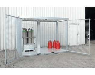 Gasflaschen-Container Typ GFC-E/T mit Tränenblechboden in verschiedenen Grössen