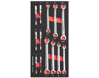 KRAFTWERK PRO LINE EVA offene Doppelringschlüssel-Einlage, 200 x 400 mm, 13-teilig
