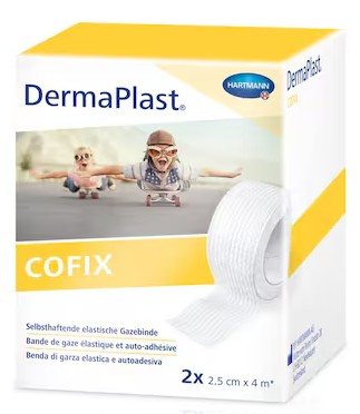 Bande de fixation DermaPlast CoFix, 25 mm x 4 m, blanche