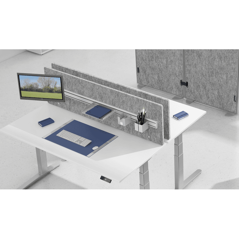 Cloison acoustique UltraBase avec rail d'organisation, en diverses tailles