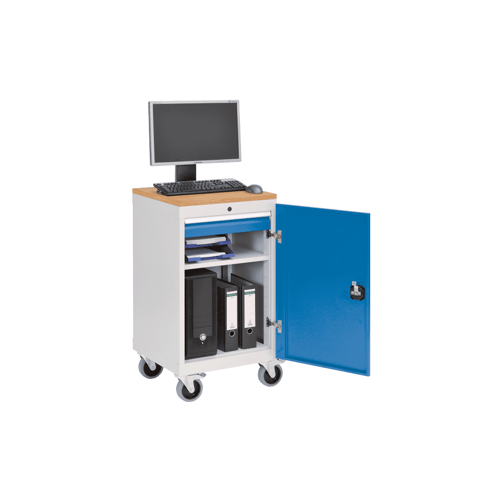 Bedrunka+Hirth Mobiler Computerschrank mit 1 Flügeltüre, 530 x 500 x 1000 mm