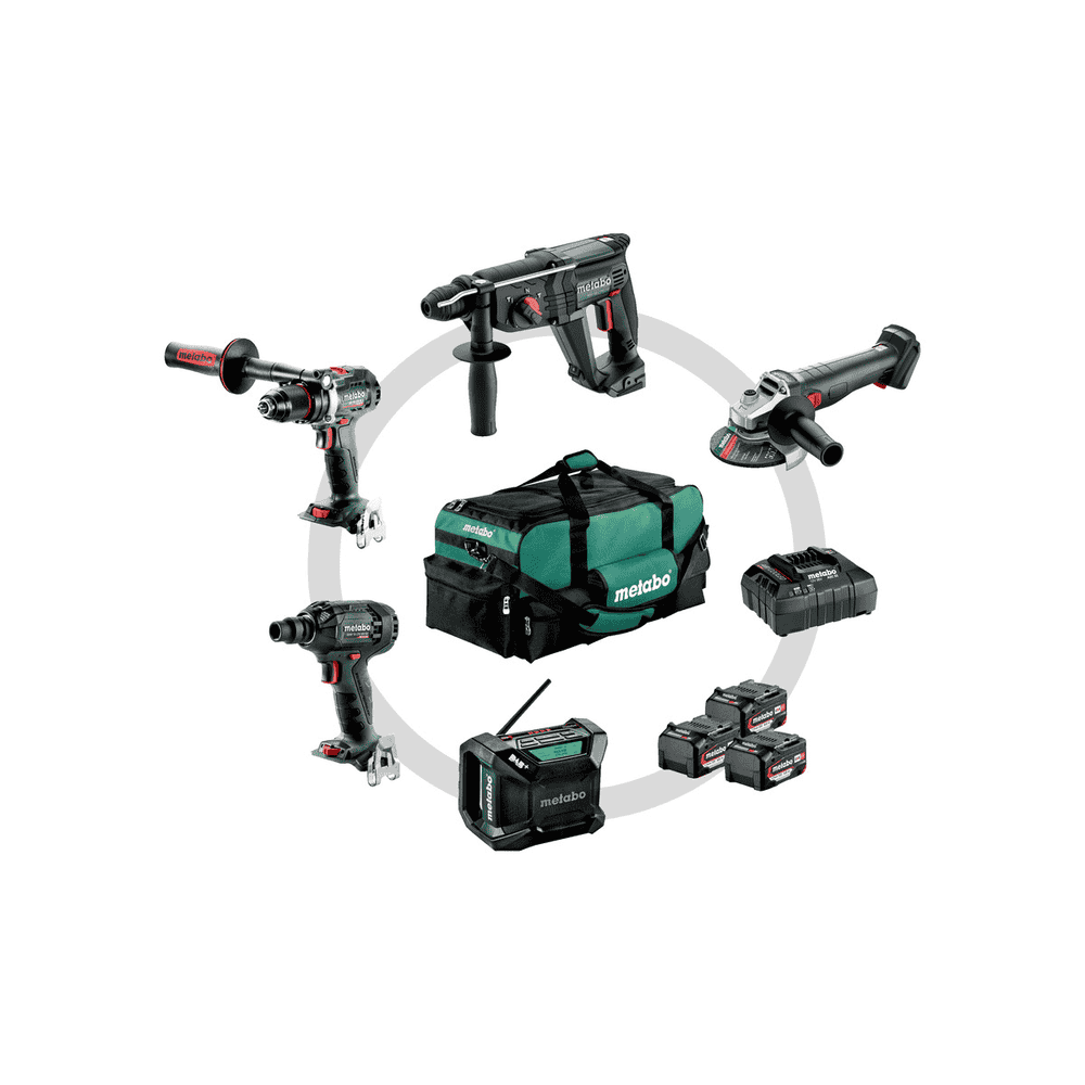 Metabo Combo Set "Bauhandwerk 5.2", 18 V Akku-Maschinen im Set mit 3x Li-Power Akkus 4.0 Ah