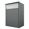 Huber Boîte aux lettres Alu 400 en aluminium avec compartiment de rangement de 40 l, plusieurs couleurs disponibles
