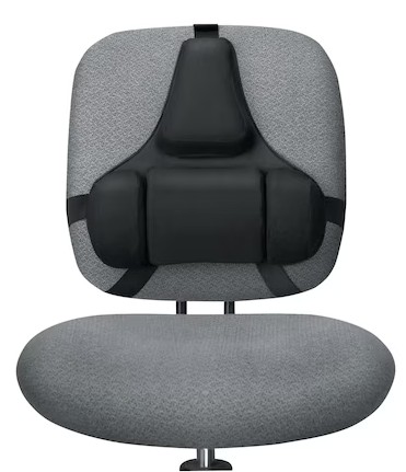 Support dorsal et lombaire avec coussin en mousse à mémoire de forme en 3 parties, pour chaises de bureau, noir