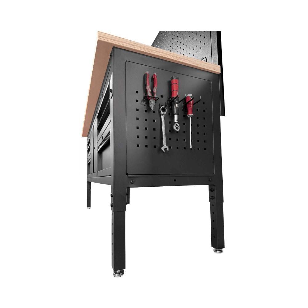 KRAFTWERK MOBILIO MODULAR Werkbank mit Ablageboden, höhenverstellbar, BxTxH 1829 x 610 x 760 mm