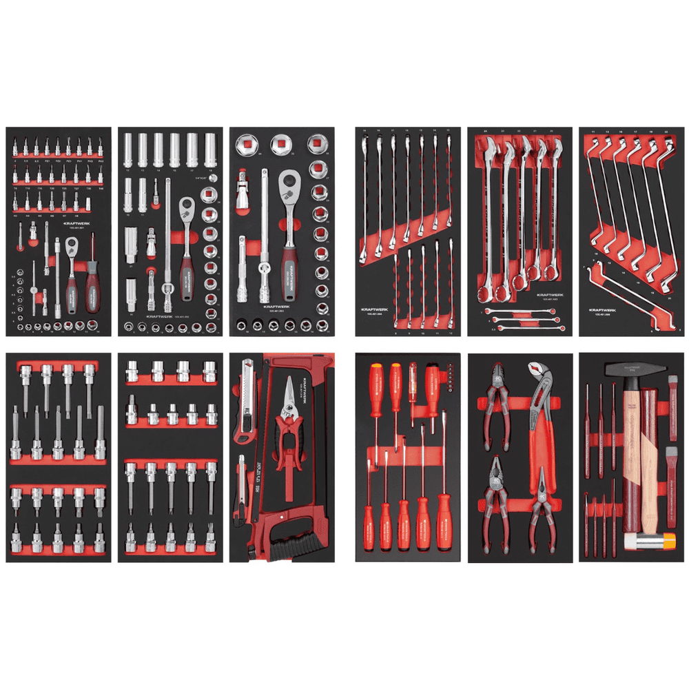 KRAFTWERK Werkstattwagen BT700 7 Schubladen Swiss Line, inkl. Werkzeug, 219-teilig, BxTxH 719 x 474 x 1000 mm
