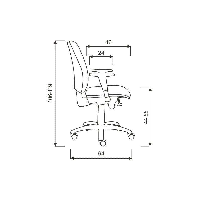 Ergonomischer Bürostuhl Hortensie mit Netzrücken, schwarz, höhenverstellbar, 500 x 450 mm