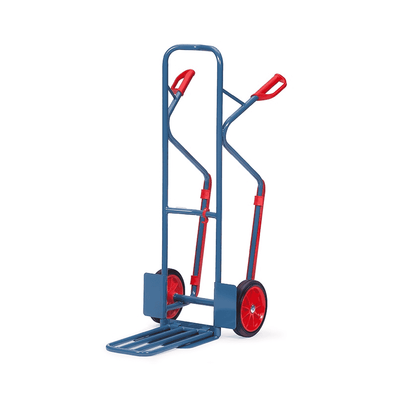 Fetra Paketkarre mit Kunststoff-Gleitkufen, Gesamttragkraft 300 kg, BxTxH 580 x 873 x 1300 mm