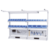 Bedrunka+Hirth Multi-Wand-Aufbau mit Obergestell und 6 Fachboden, BxTxH 2000 x 750 x 1250 mm