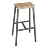Tabouret de bar Loris avec repose-pieds, lot de 2, design industriel, 640 x 390 x 770 mm, en 2 couleurs