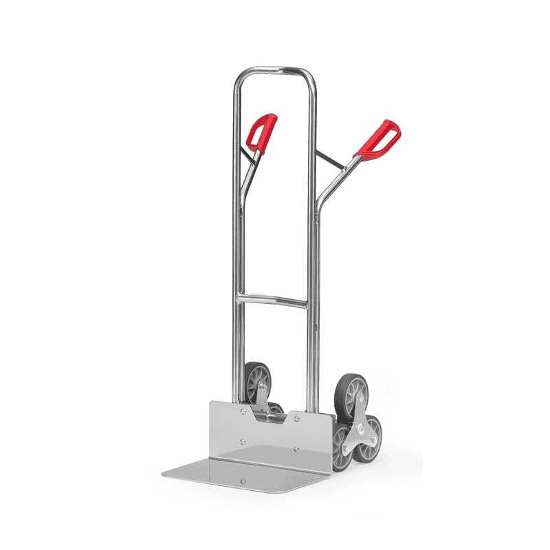 Fetra Diable pour escaliers Alu, 2 étoiles de roues à trois branches, capacité de charge 200 kg