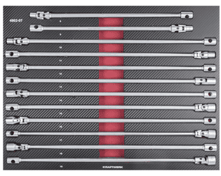 KRAFTWERK PRO LINE EVA Jeu de clés articulées à poignée en T Insertion, 12 pièces