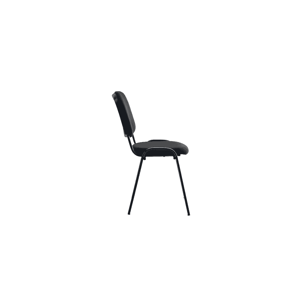 Chaise visiteur Arws C20, empilable, dossier et assise en tissu, noir