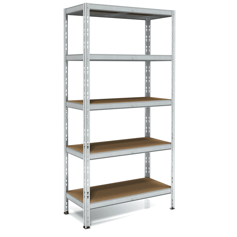 Fachbodenregal aus Metall POKERINO, 5 Fachböden, BxTxH 900 x 400 x 1800 mm